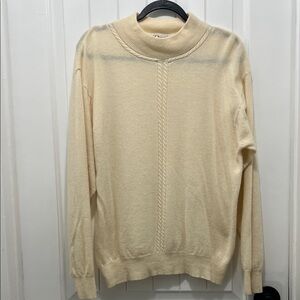 Orvis Lambswool and Rabbit Hair Elegant Beige Turtleneck Sweater Size XL